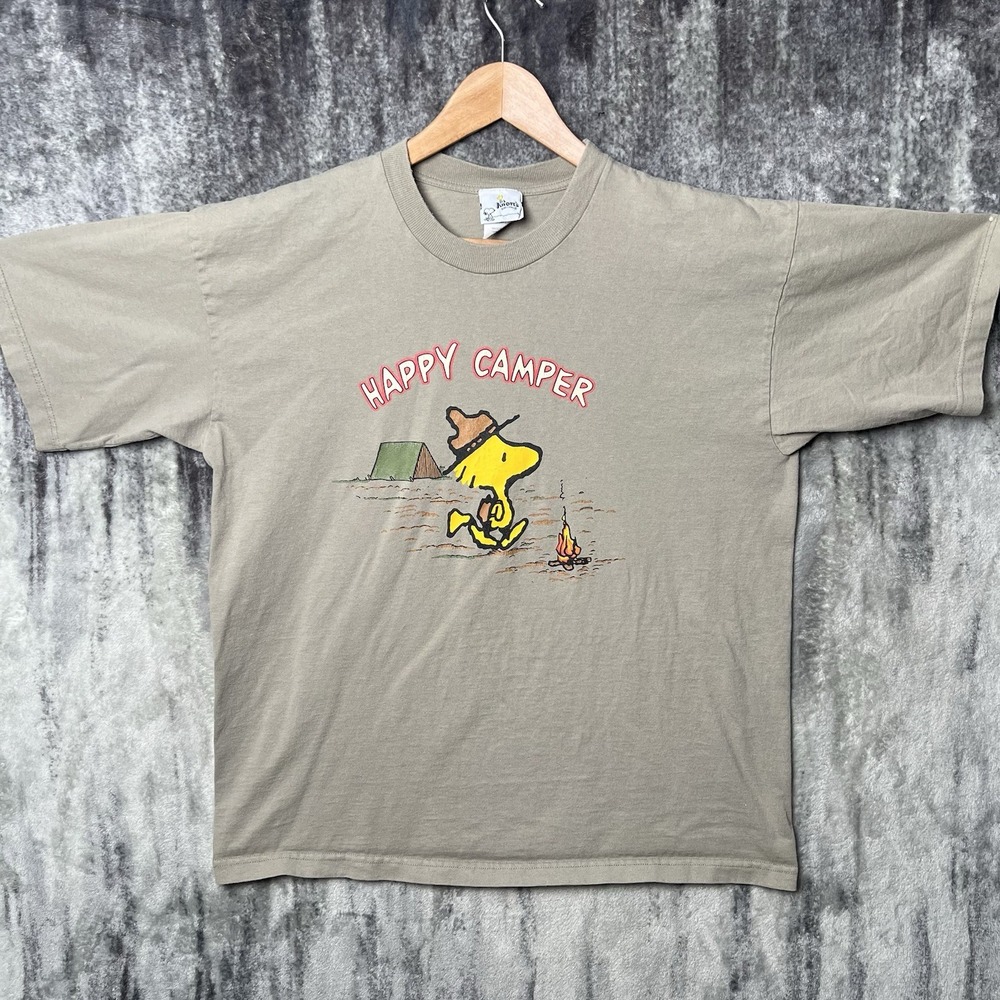 Vintage 90's Knotts Berry Farm Woodstock Snoopy Happy Camper T Shirt XL USA